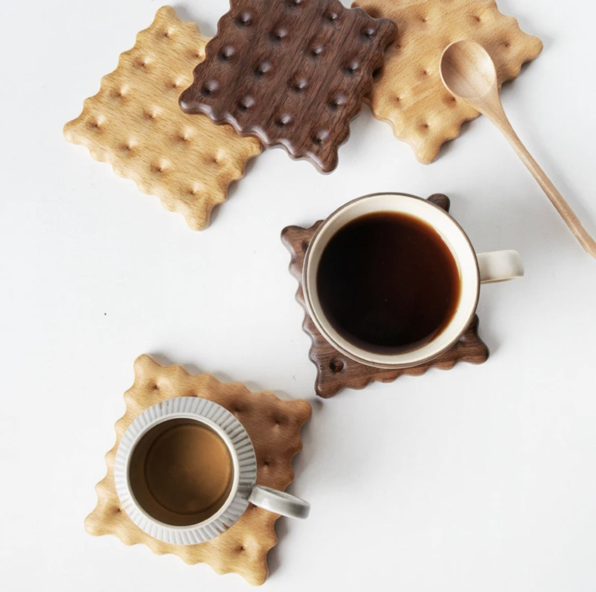 Dessous de verre Biscuit en bois