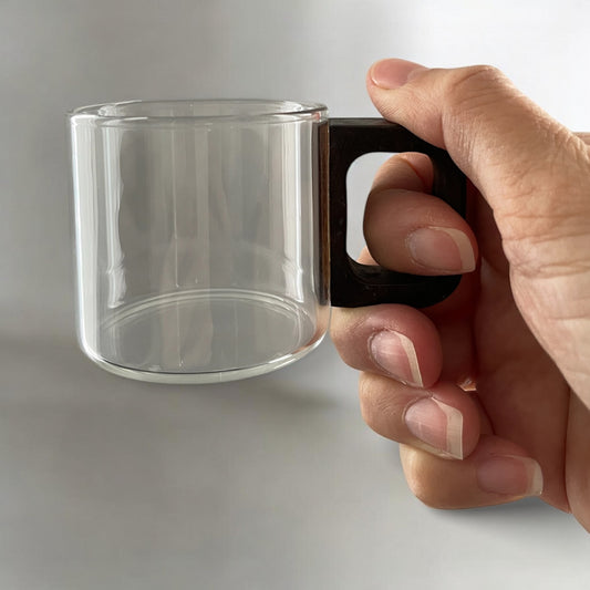 Tasse à espresso anse bois